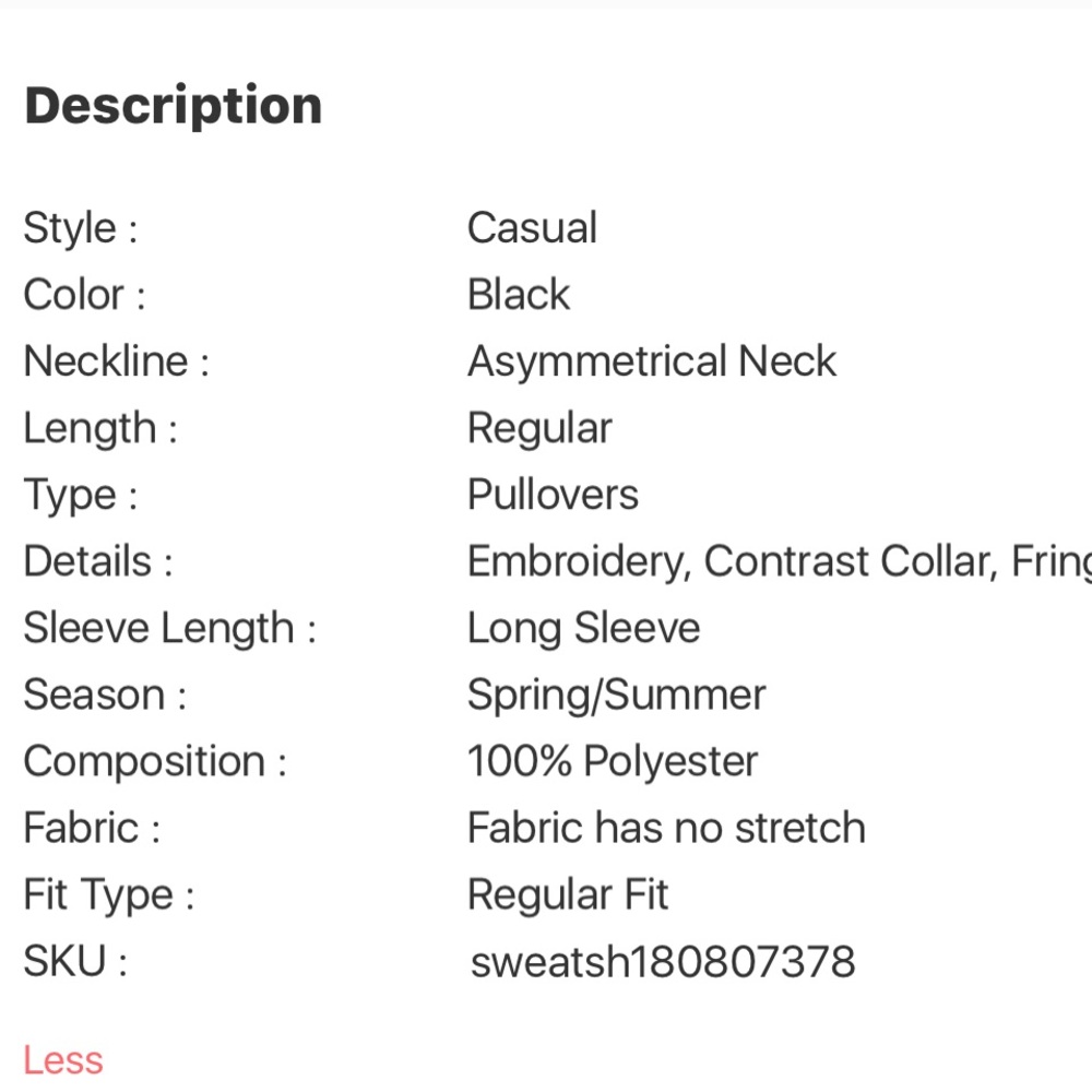 Fringe detail asymmetrical neck sweatshirt - Picture 5 of 6